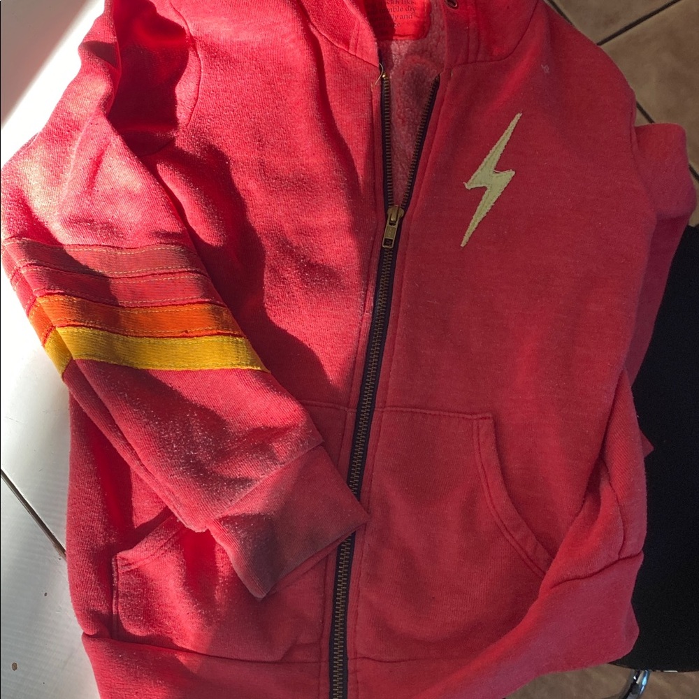 Aviator Nation Red Fleece Hoodie Sweatshirt unisex.